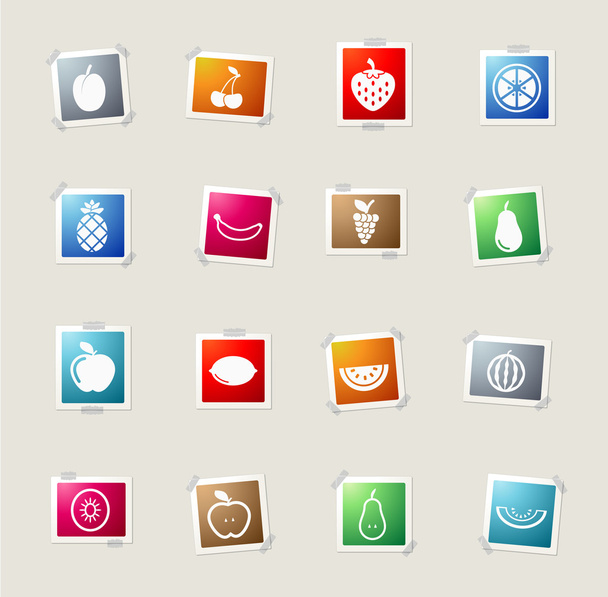 Fruits simply icons - Vector, Imagen