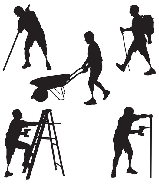 Amputee Silhouettes 8 - Vector, Image