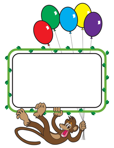 Balónek opice se znaménkem - Vektor, obrázek
