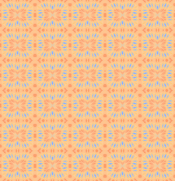 nahtloses Muster orange blau - Foto, Bild