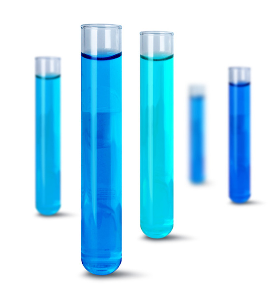 blaue flüssige Reagenzgläser - Foto, Bild