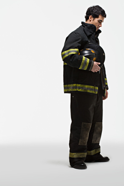 Portret młody mężczyzna strażaka - Zdjęcie, obraz