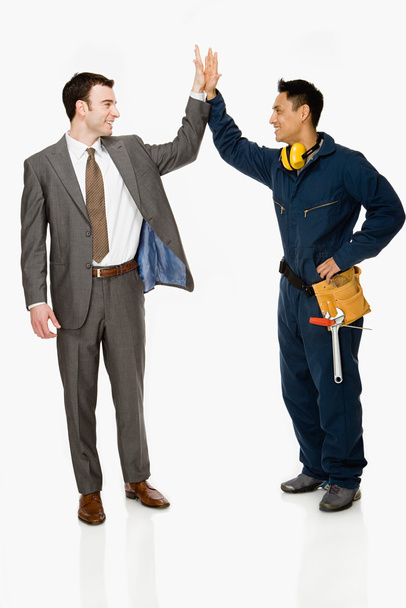Businessman and asian workman - Photo, Image