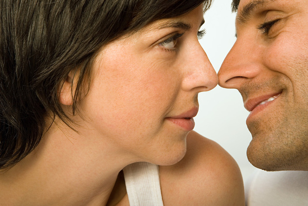Couple touching noses - Фото, зображення