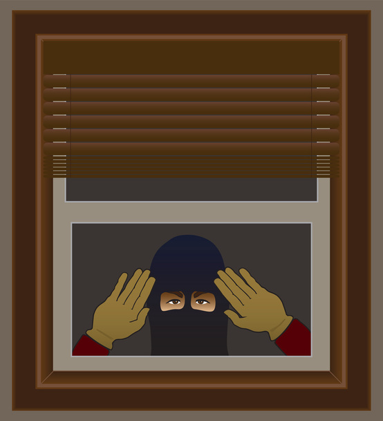 Włamywacz w oknie - Wektor, obraz