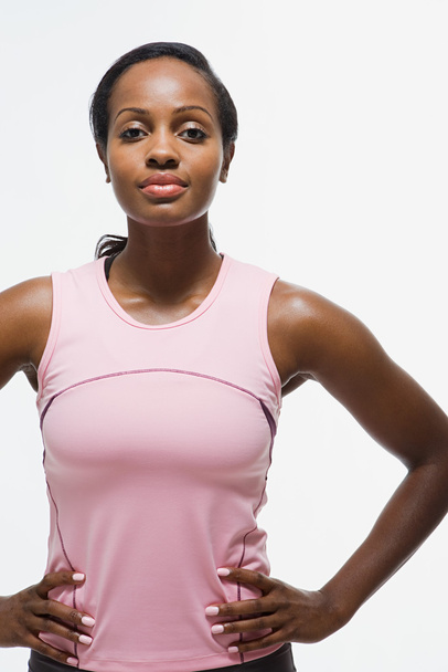 Portret van een vrouw zwarte atleet - Foto, afbeelding