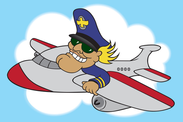 Piloto de línea aérea de dibujos animados
 - Vector, Imagen