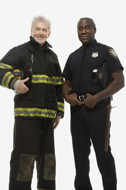 Egy rendőr és a tűzoltó portré - Fotó, kép