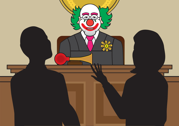 Клоунский судья в суде
 - Вектор,изображение