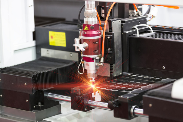 CNC laser cutting metal sheet - Photo, Image