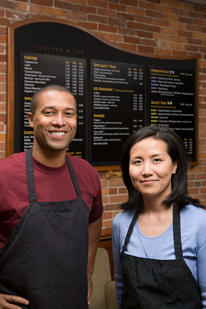 Two waiters smiling at camera - Photo, Image