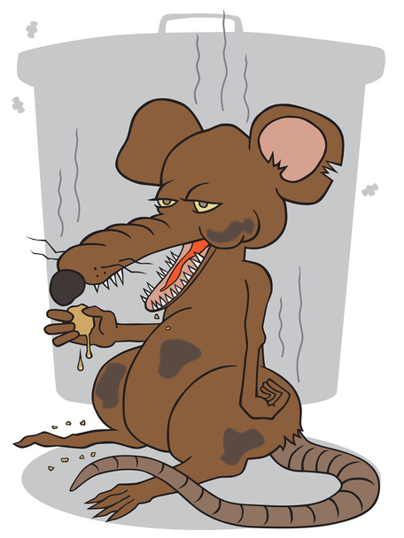 Schmutzige Ratte in der Gasse - Vektor, Bild