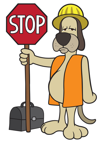 Controle de tráfego Dog
 - Vetor, Imagem
