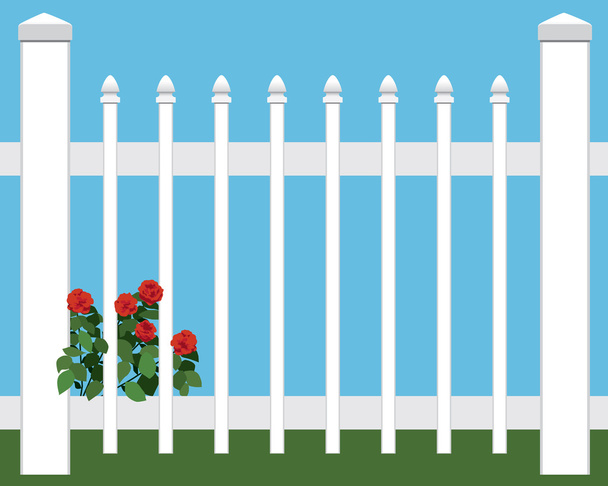 Flowers in fence - Vector, Image