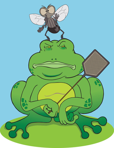 Frog and Fly - Vector, Image