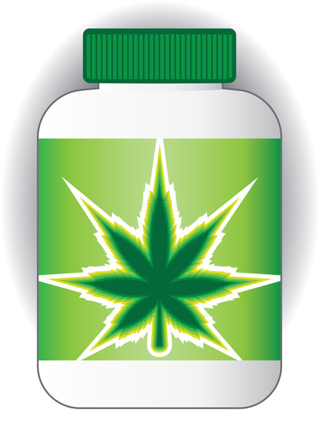 Botella de marihuana medicinal
 - Vector, imagen