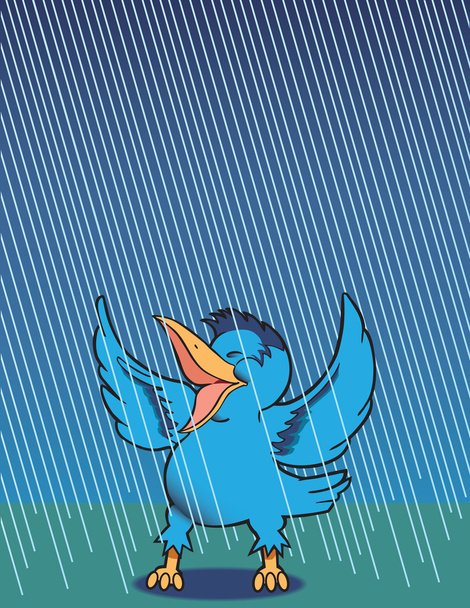 співає під дощем
 - Вектор, зображення