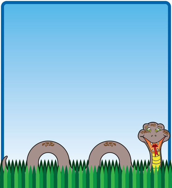 Käärme ruohikossa - Vektori, kuva