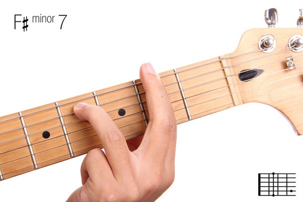 Fa diesis minore settimo tutorial corda di chitarra
 - Foto, immagini