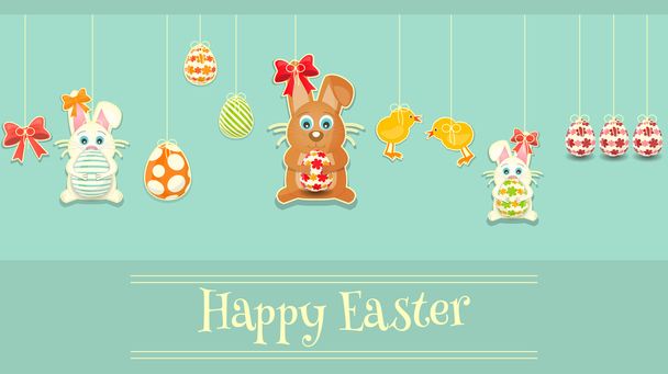 Happy Easter Greeting Card - Διάνυσμα, εικόνα
