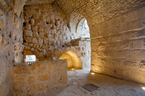 wewnętrzny pokój w zamku średniowiecznego Ajlūn, jordan - Zdjęcie, obraz