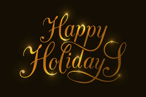 Happy Holidays typografia jouluksi / uudenvuoden onnittelukortti
 - Vektori, kuva