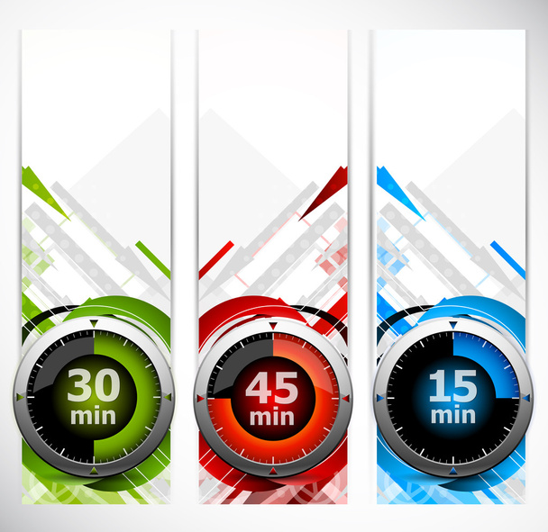 Set of banners with timers - Vector, Image