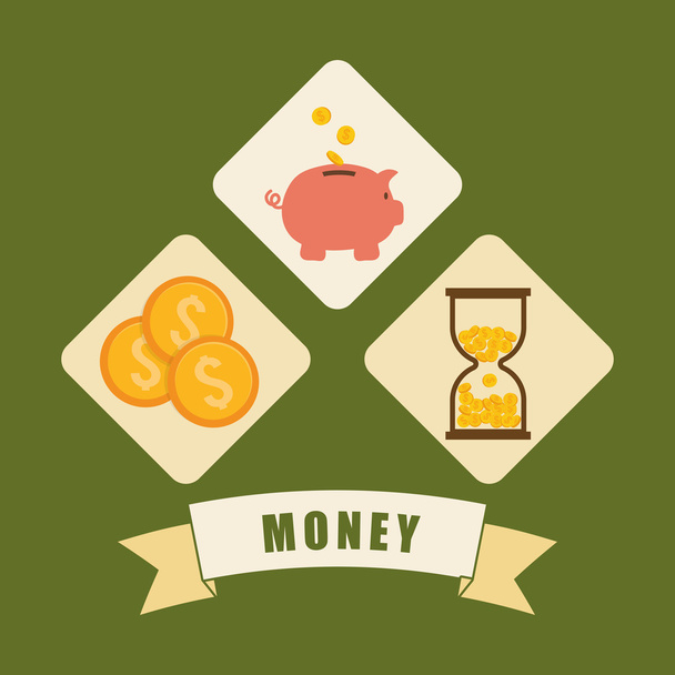 Diseño de iconos de dinero
 - Vector, Imagen