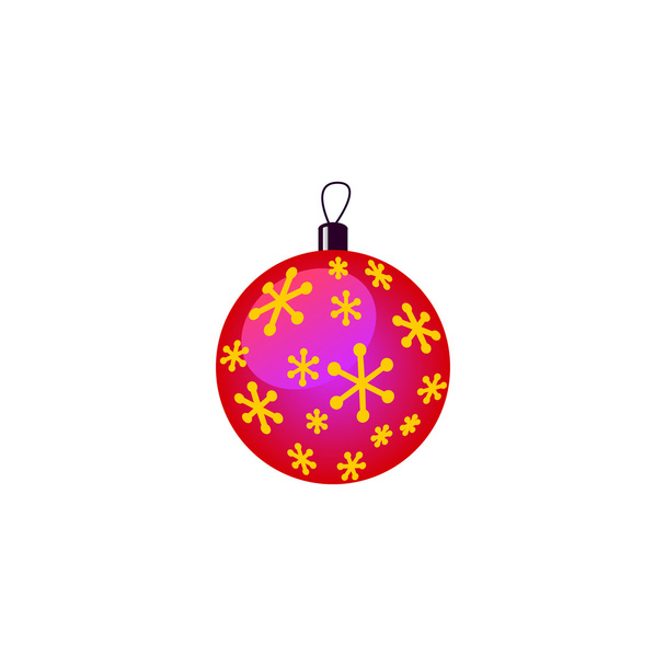 Διάνυσμα διακοσμήσεις Χριστουγέννων ροζ μοβ μπάλα με χρυσό νιφάδες χιονιού. - Διάνυσμα, εικόνα
