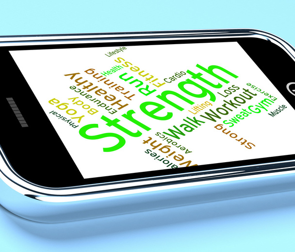 Strength Words Represents Text Strengthen And Muscle - Photo, Image