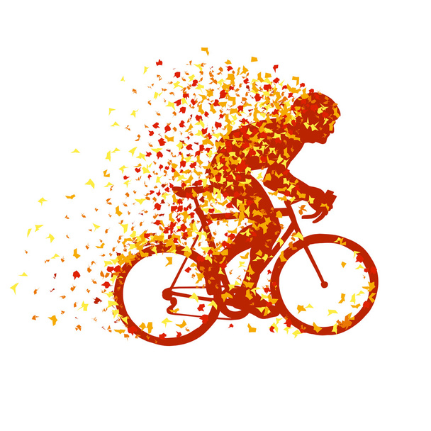 sylwetka rowerzysty wyścigi - Wektor, obraz