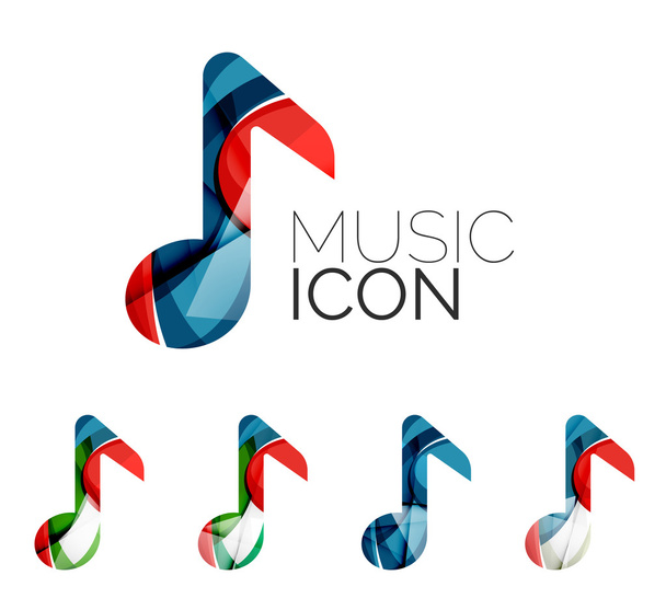 Sada abstraktní hudební ikonu, obchodní logotyp pojmy, čistý moderní geometrické konstrukce - Vektor, obrázek
