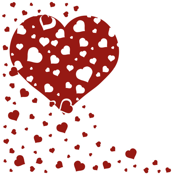 red heart, vector, background - Vector, Image