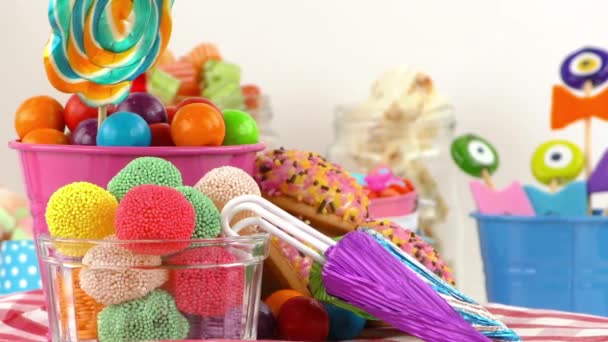 Süßigkeiten süße Gelee Lolly und köstliche Zucker-Dessert - Filmmaterial, Video