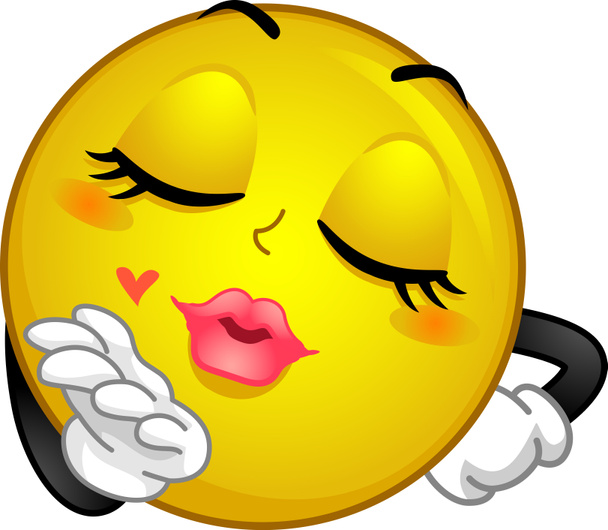 Смайлик талісман літаючі поцілунок - Фото, зображення