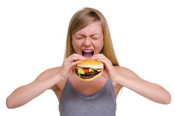 girl with a Burger - Fotó, kép