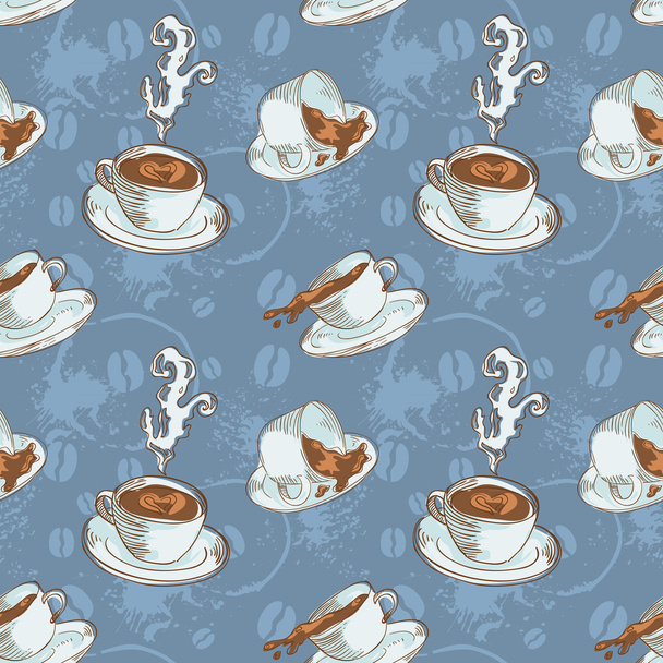 Coffee cups seamless pattern - Vektor, kép