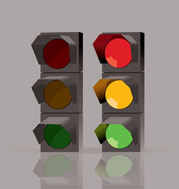 Vector set of traffic lights - Διάνυσμα, εικόνα