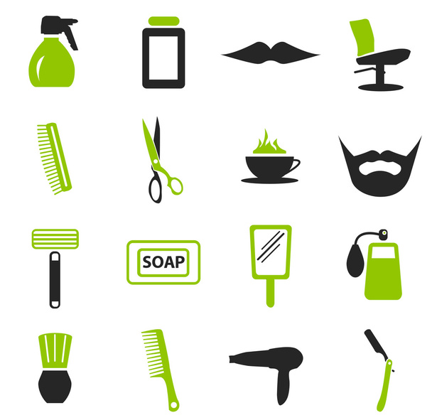 Se trata de un conjunto de barbería simples iconos web
 - Vector, Imagen