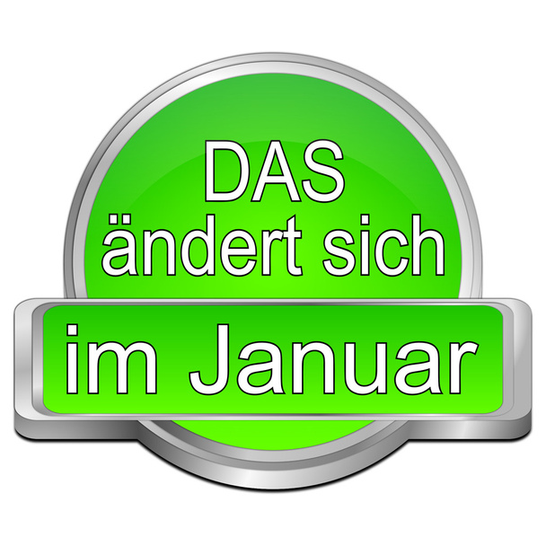 That's new in January Button - in german - Photo, Image