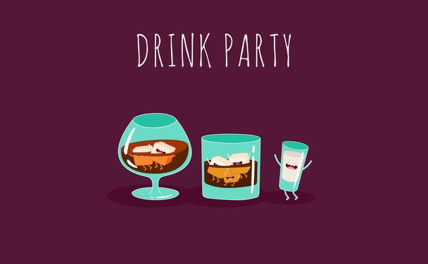party drink characters - Vector, Image
