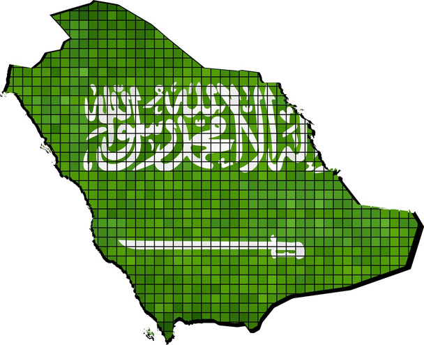 Arabia Saudita mappa con bandiera all'interno
 - Vettoriali, immagini