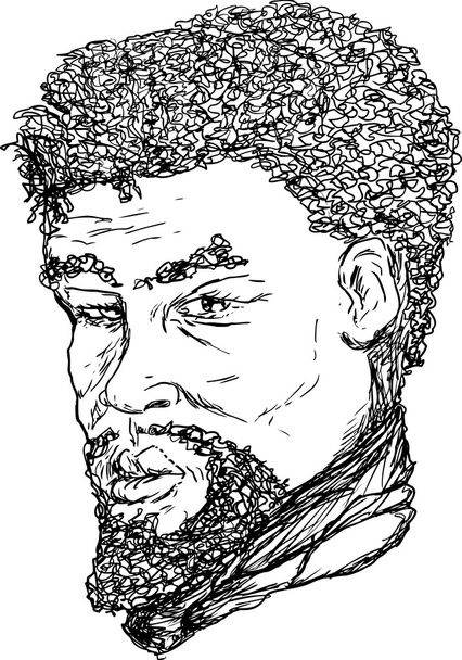 African Man Outline - Vector, Image