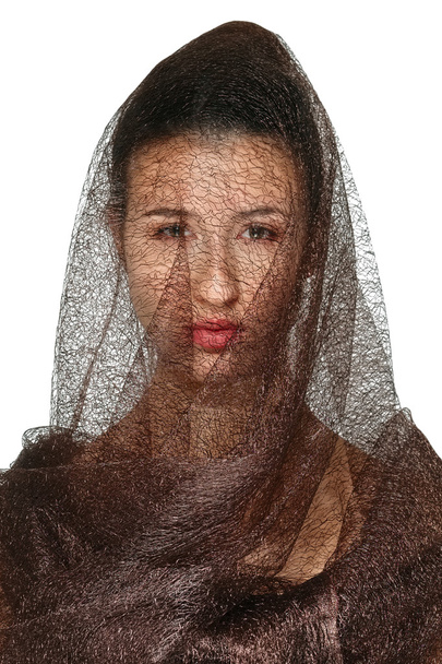 closeup portrait of lady in veil - Foto, immagini