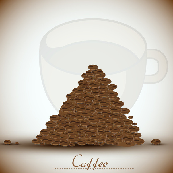 Жареные кофейные зерна
 - Вектор,изображение
