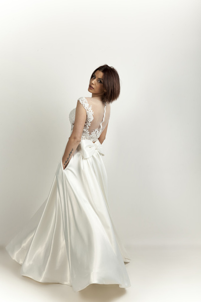 bride on white background - Foto, afbeelding