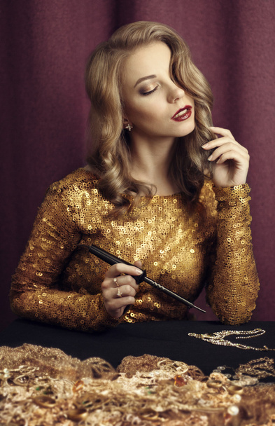 Rich girl with soldering Iron - Fotografie, Obrázek