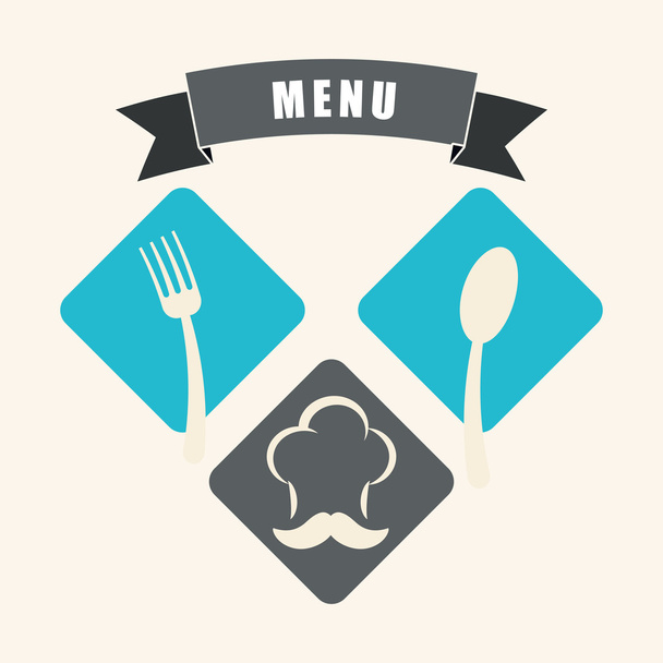 Menu e design de ícones de restaurante
 - Vetor, Imagem