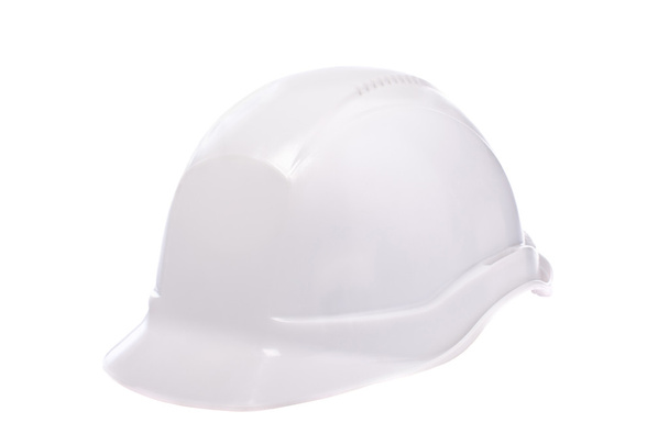 Plastic safety helmet on white background - Foto, Imagen
