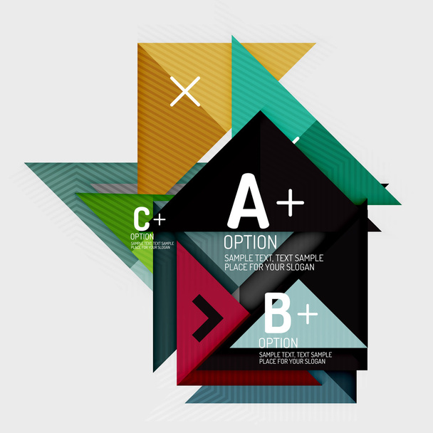 Papír stílus absztrakt geometriai alakzatok infographic beállítások - Vektor, kép